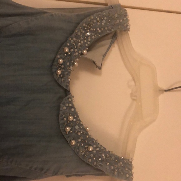 Chambray Fit & Flare Spring/Summer Mini Dress - Picture 2 of 6